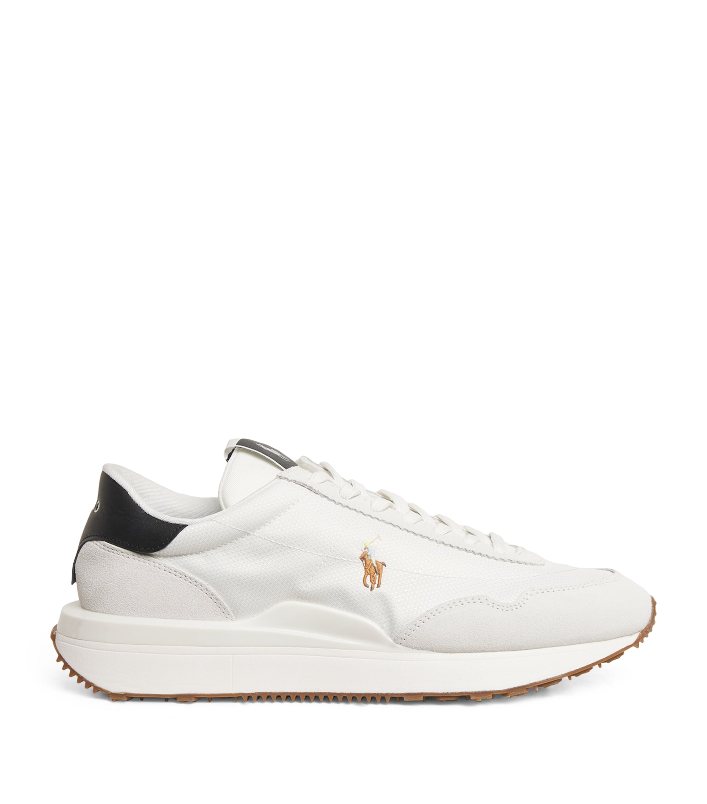 Shop Polo Ralph Lauren Logo Low-top Sneakers In Neutral