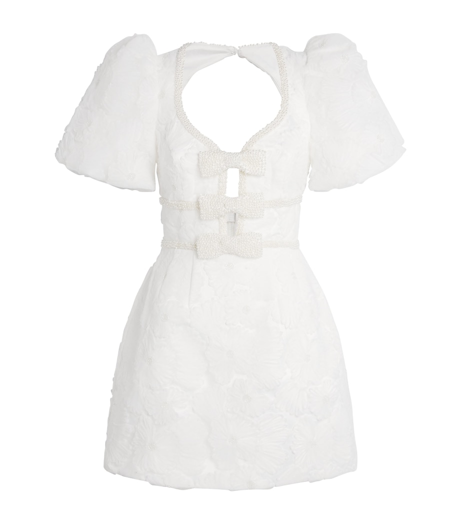 Bow-Detail Deliah Mini Dress IVORY Image 1