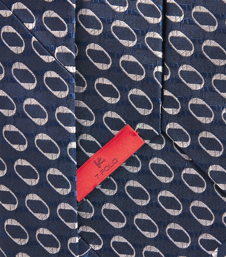 Isaia Silk Geometric Jacquard Tie Image 3