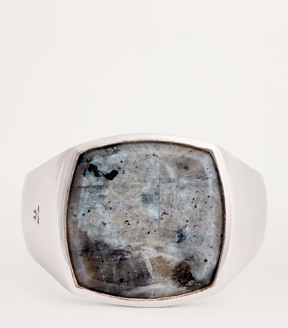 Tom Wood Sterling Silver Cushion Larvikite Ring Na Image 4