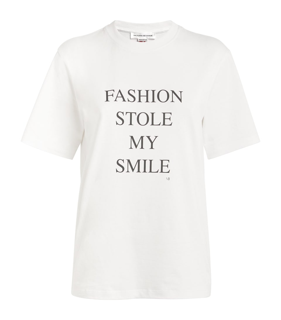 Victoria Beckham Graphic Slogan T-Shirt White