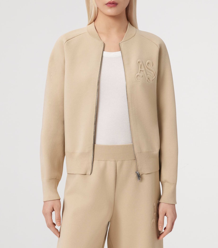 Knitted Sonny Bomber Jacket PEBBLE WHITE Image 3