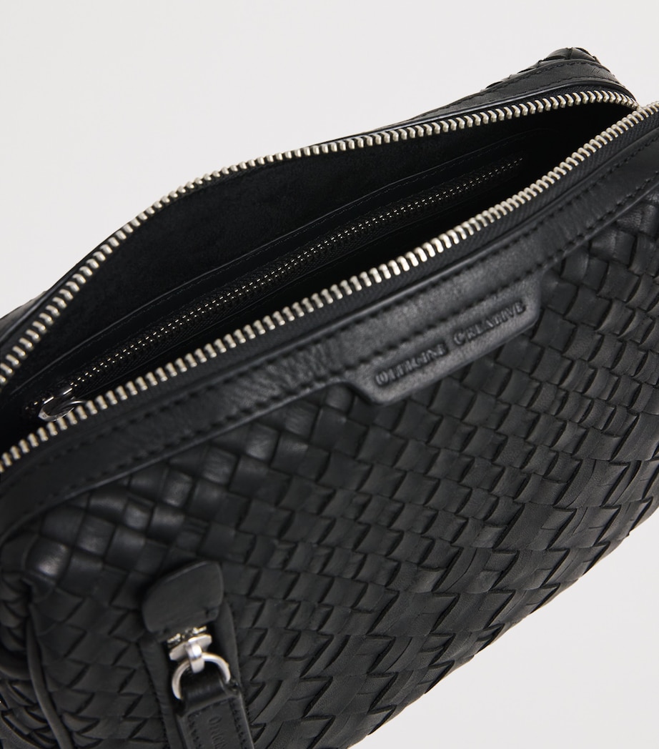 Officine Creative Leather Woven Armor Pouch Nero Image 5