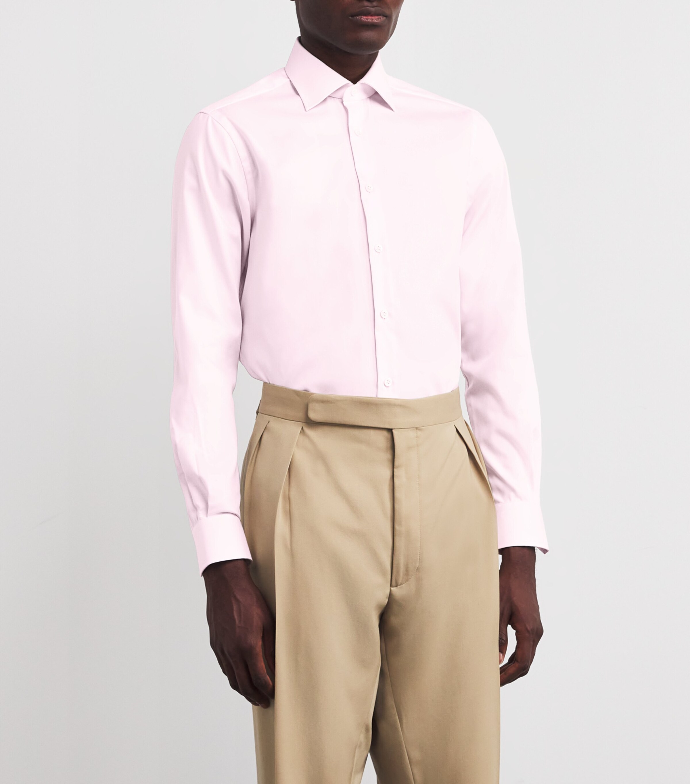 Pal Zileri Mens Cotton Jacquard Shirt Pink Image 3