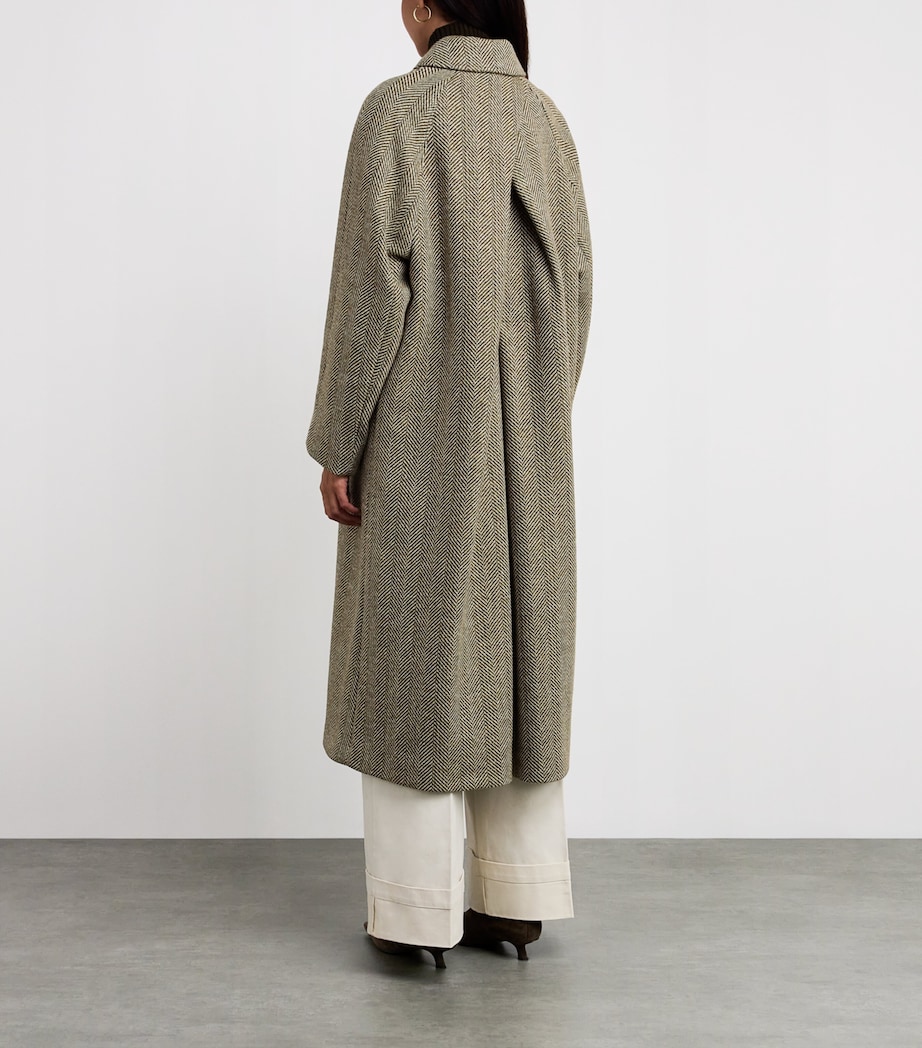 Wool-Blend Herringbone Coat GREEN Image 4