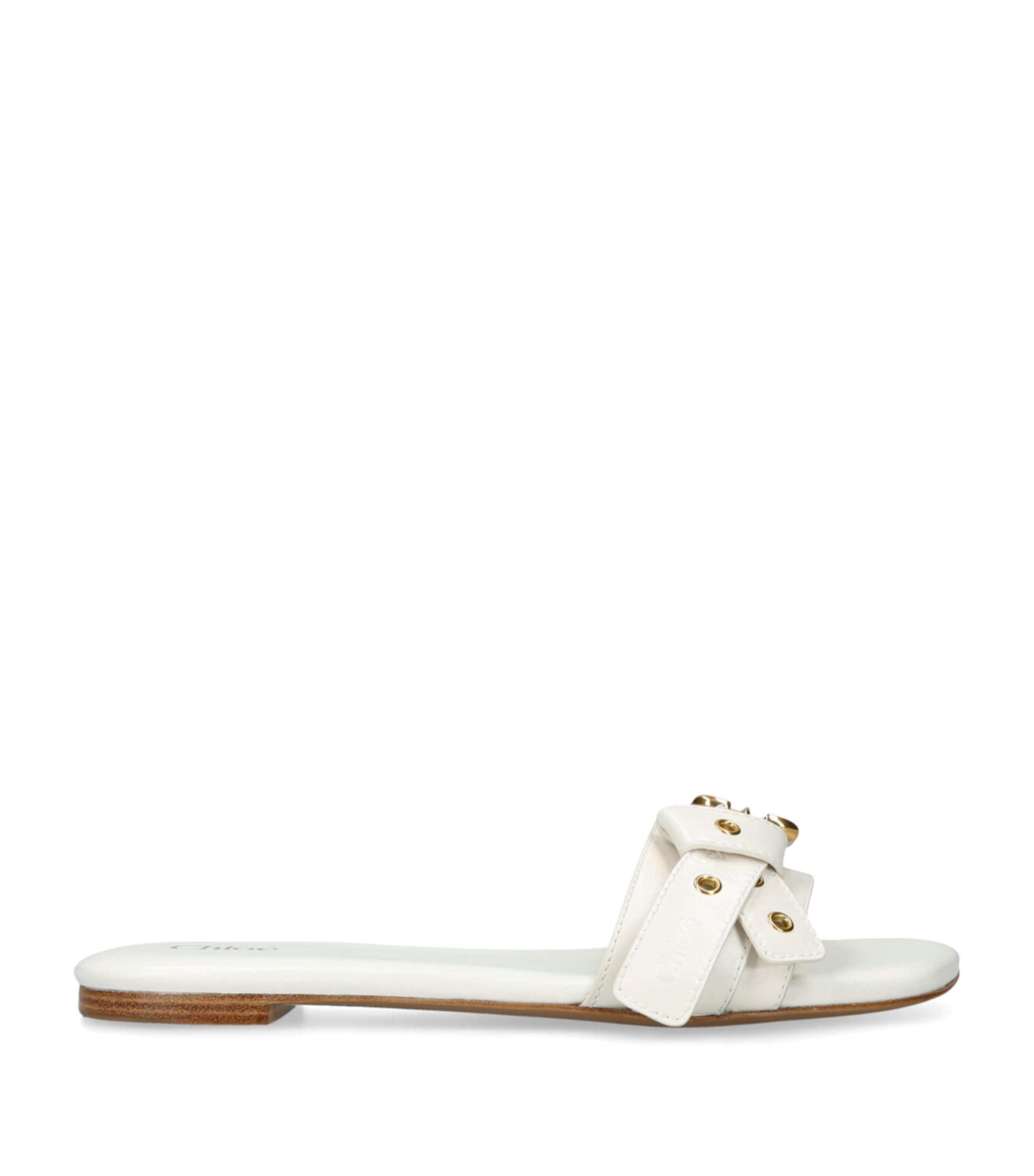 Leather Mae Slides WHITE/OTH Image 1