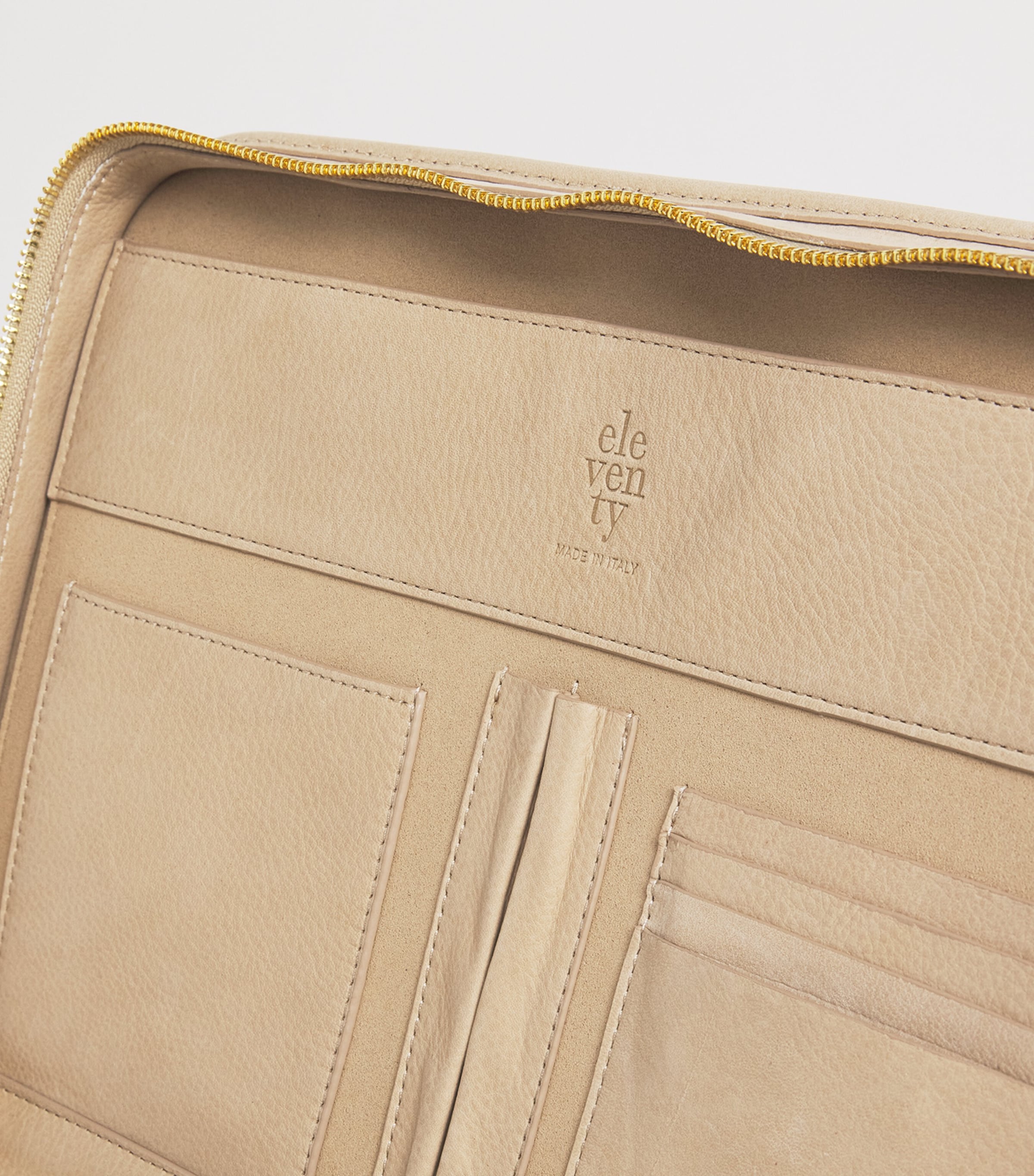 Canvas Leather-Detail Briefcase GRIGIO ARGILLA Image 4