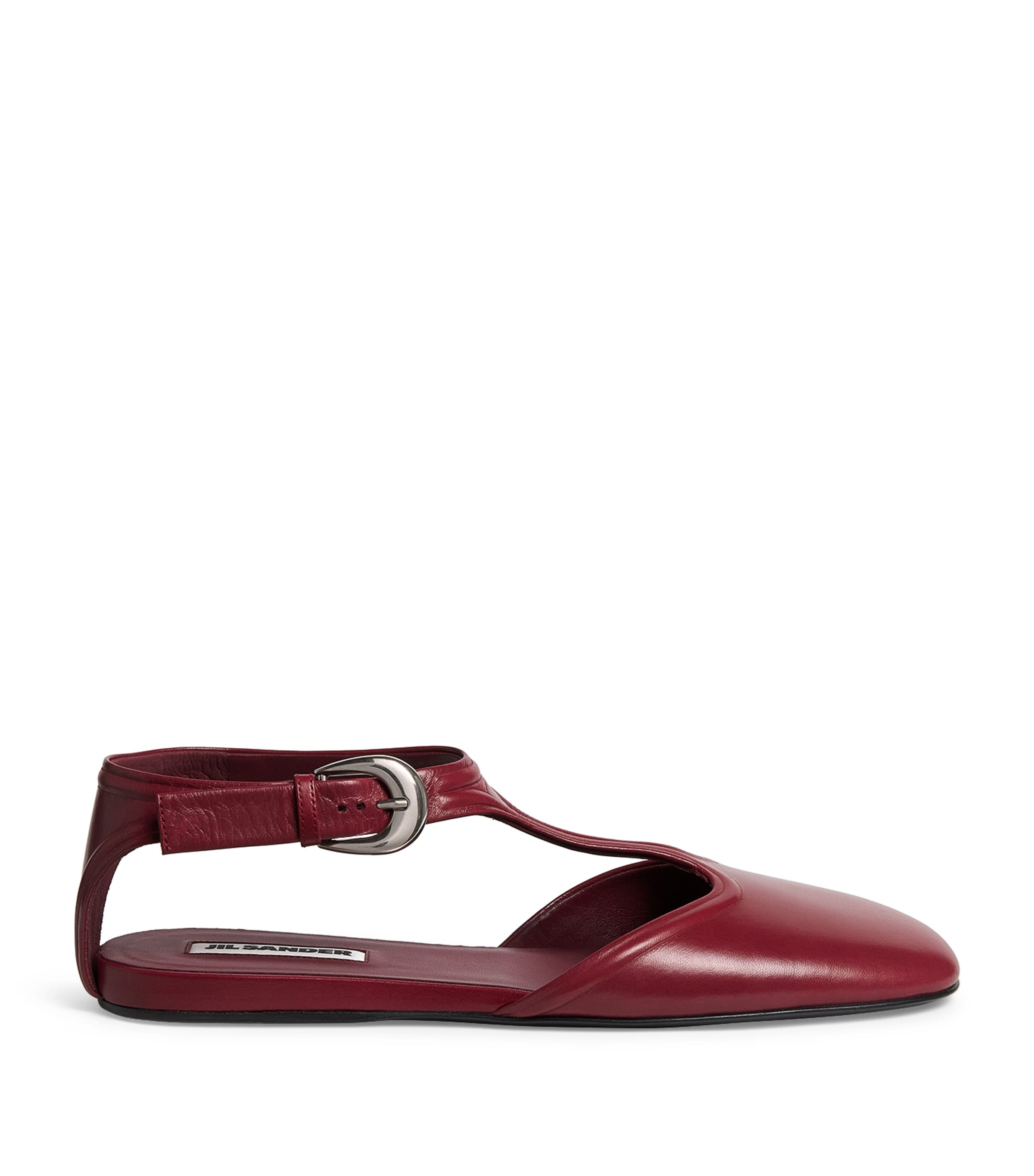 Jil Sander Mary Jane Ballerina Shoes In Red