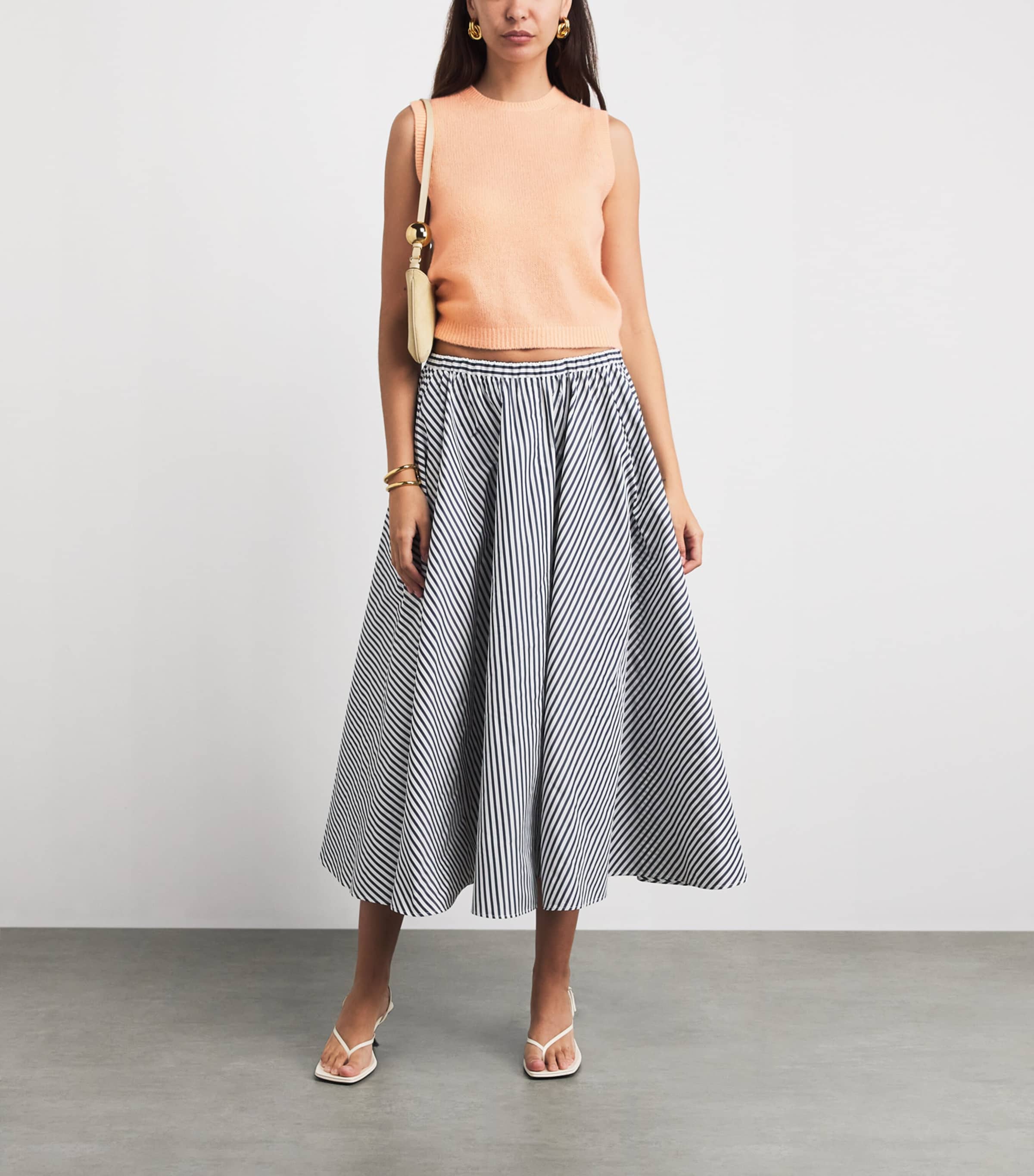 DÔEN Womens Cashmere Louden Top Light Peach Sorbet Image 2