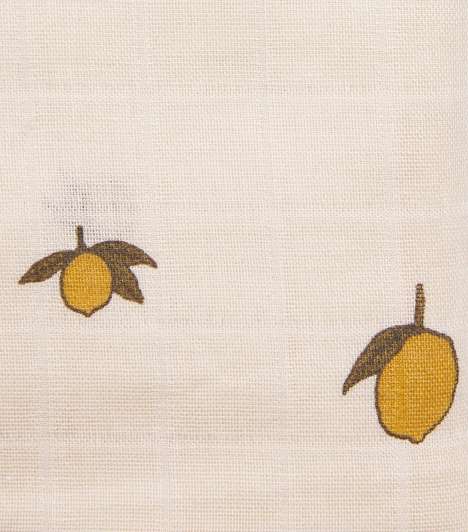 KONGES SLOJD Organic Cotton Lemon Muslin Cloths (Pack of 3) Image 2