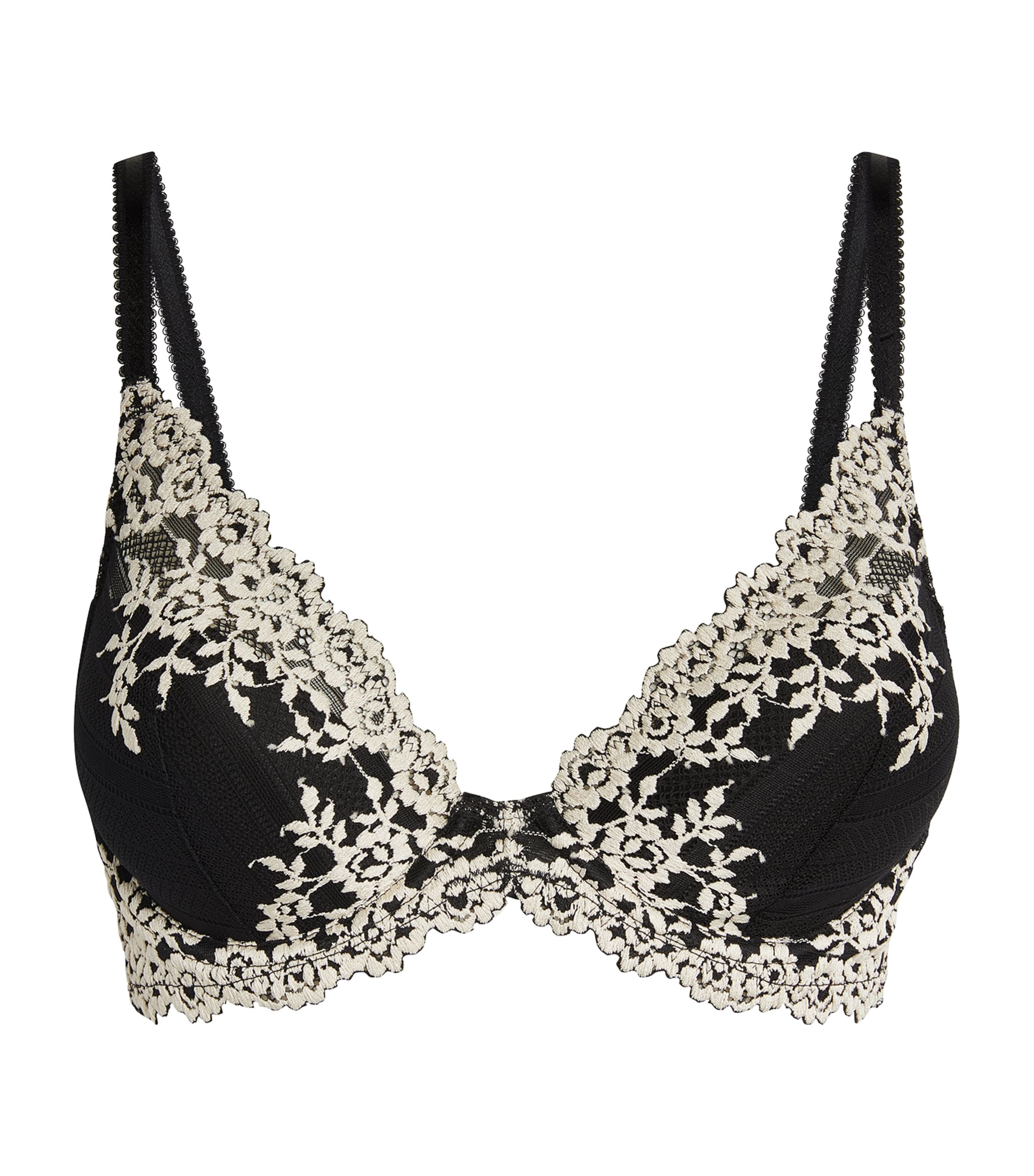 Wacoal Embrace Lace Plunge Convertible Contour Underwire Bra In Black