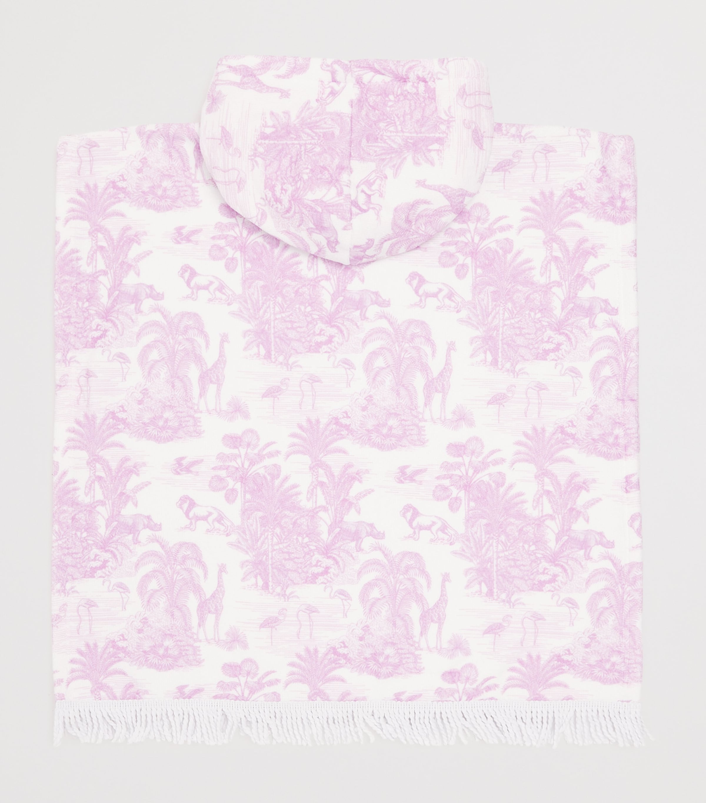 Terry Jungle Print Hooded Poncho JUNGLE LILLAC Image 2