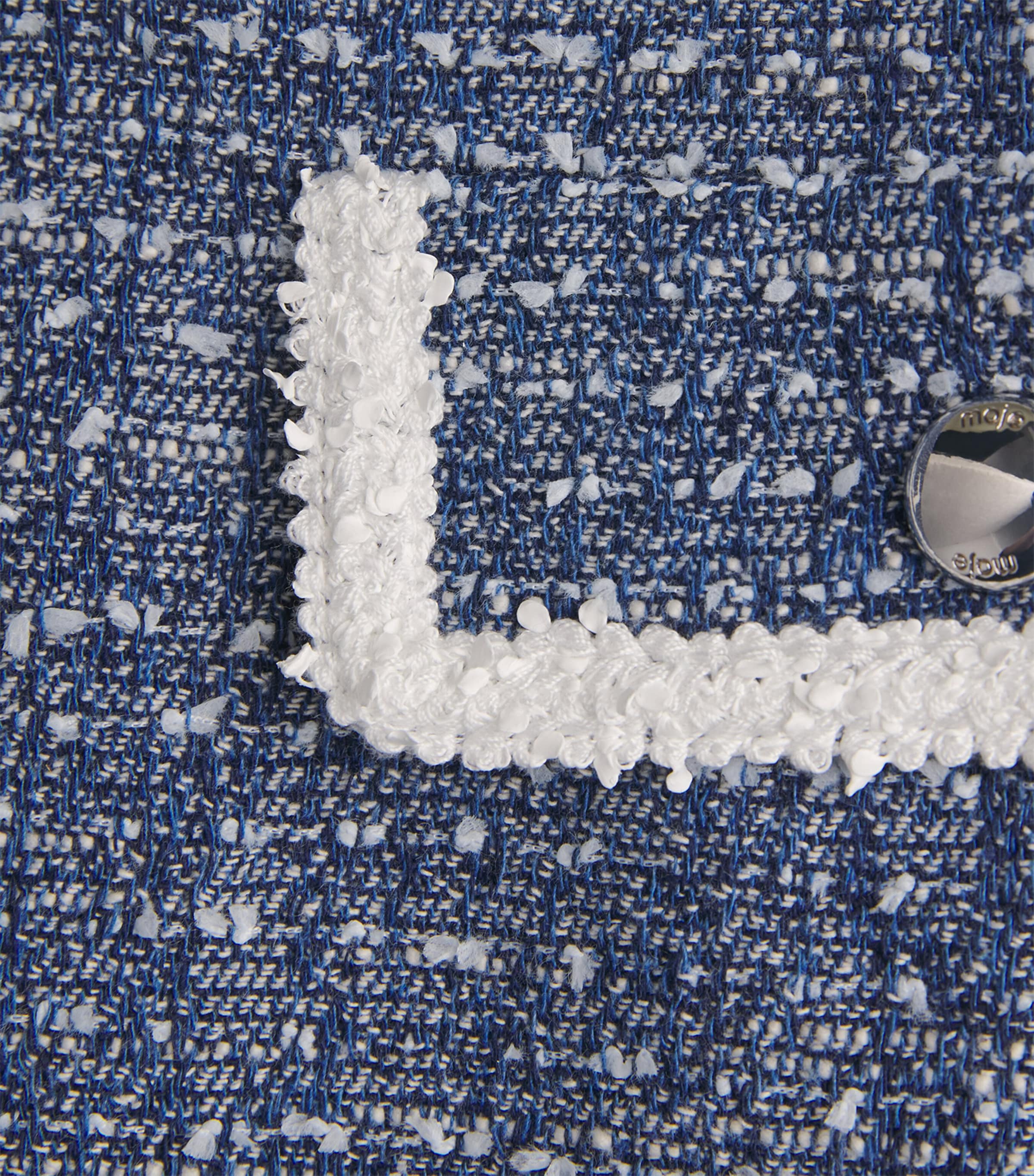 Cotton-Blend Tweed Mini Dress BLUE Image 5