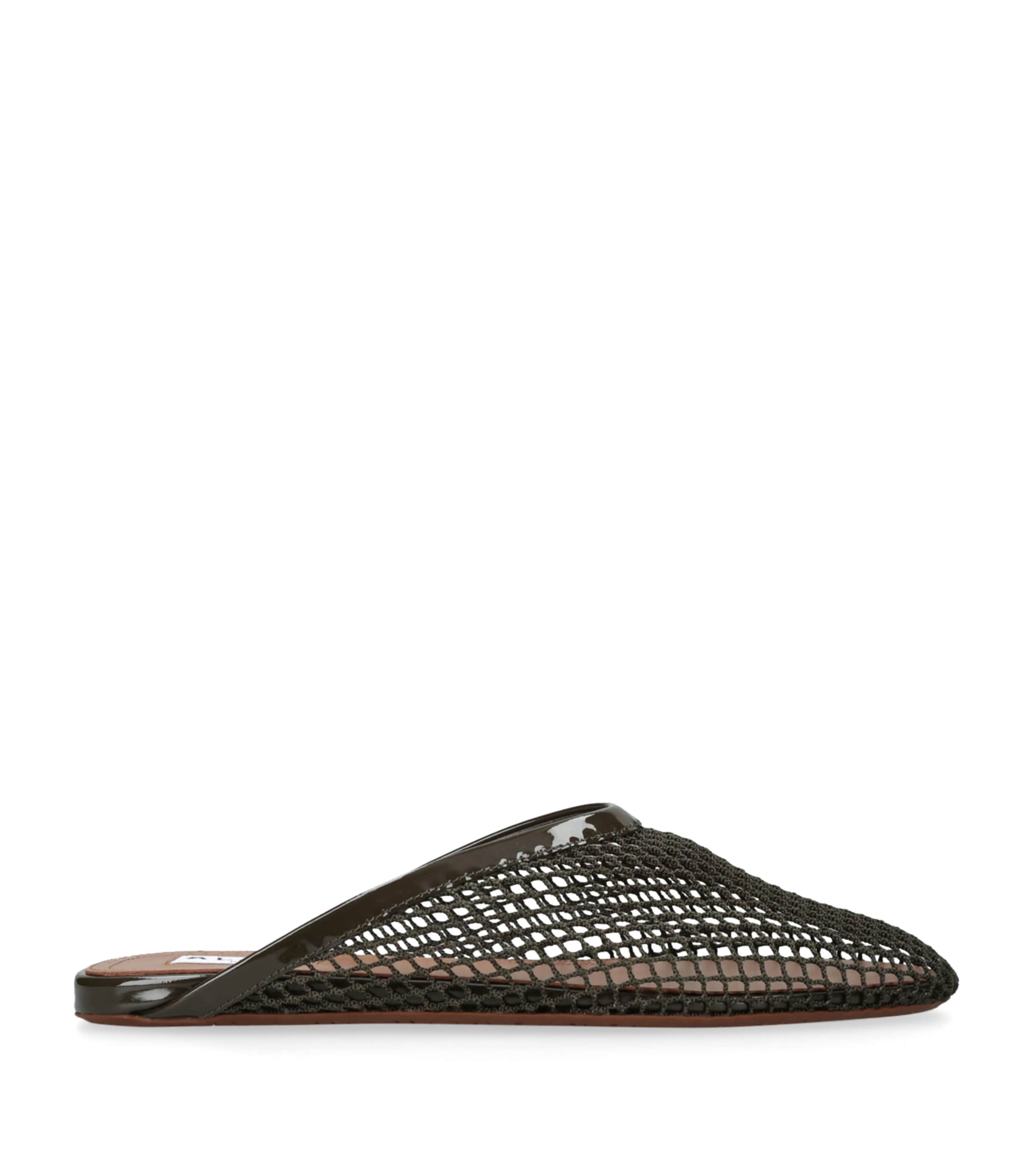 Alaïa Fishnet Mules | Holiday Shop | Womens | Sandals | Women Shoes | Flats | Mules | Flat Mules | Designers | Alaïa