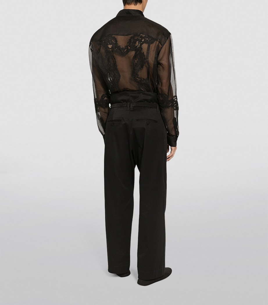 Lace-Trim Shirt N0000-BLACK Image 3