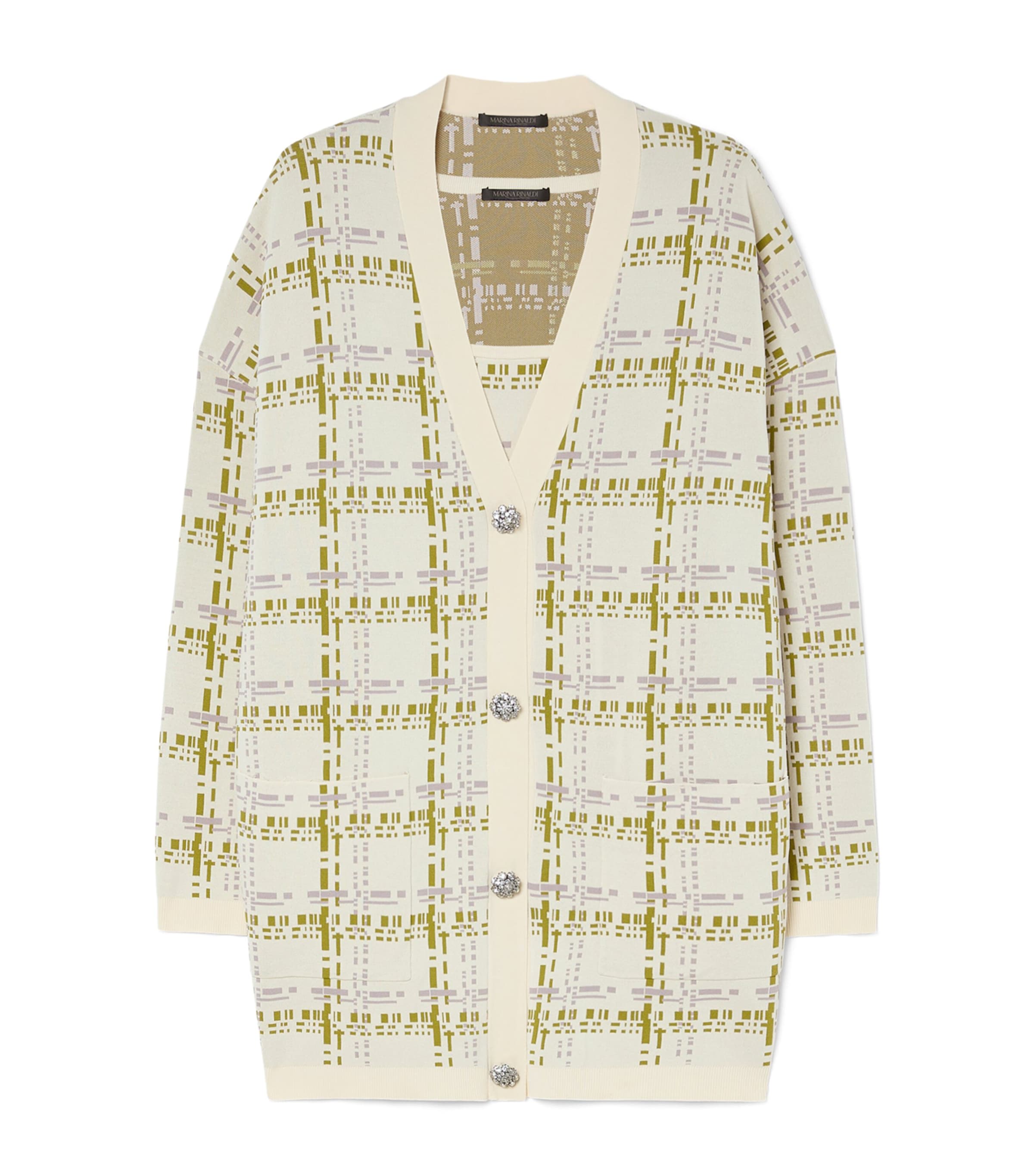 Marina Rinaldi Womens Jacquard Tank and Cardigan Set Ivory Image 1