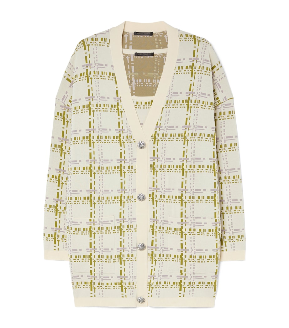 Marina Rinaldi Womens Jacquard Tank and Cardigan Set Ivory Image 1