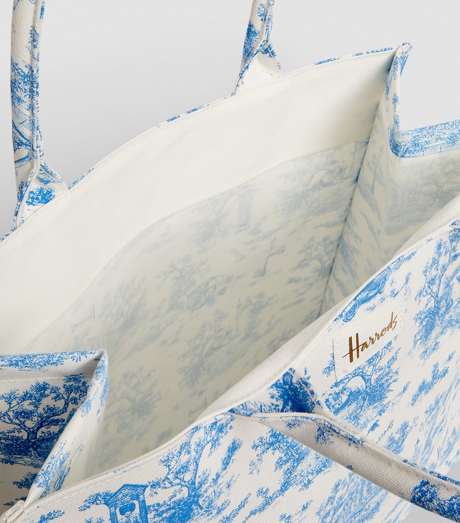 Harrods Toile Grocery Shopper Bag Blue Image 6