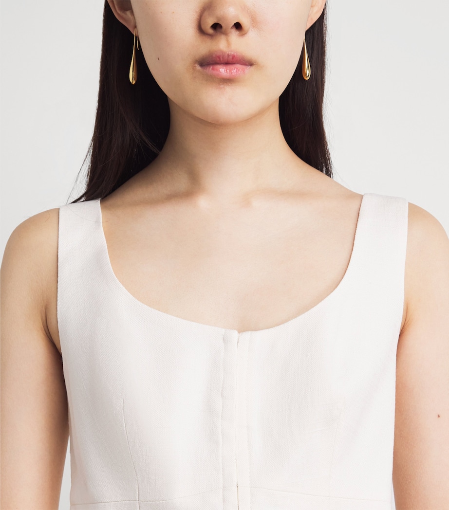 PAIGE Womens Sleeveless Carra Crop Top Bone Image 3
