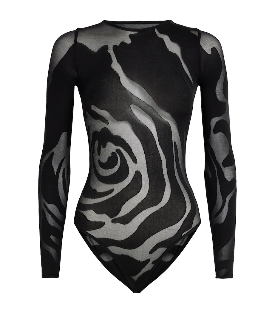 Wolford Sheer Rose Shadow Bodysuit Black Black Image 1