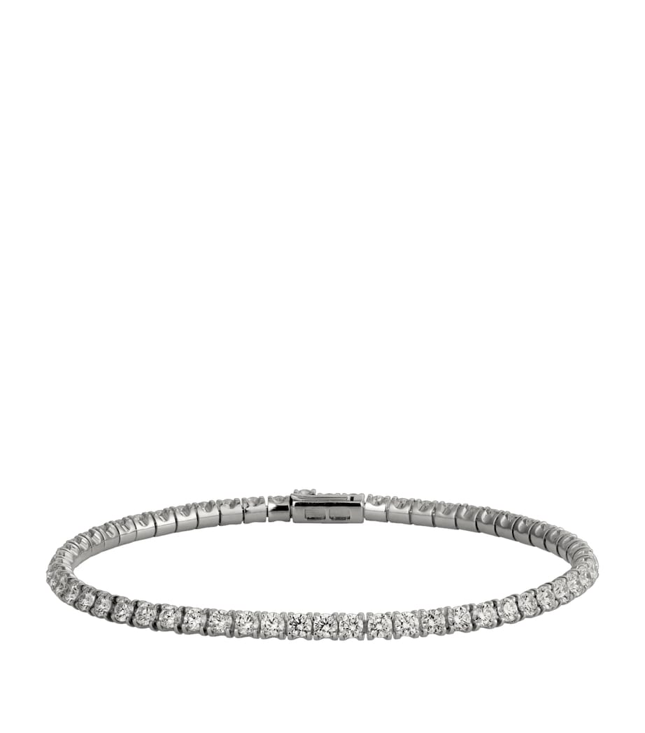 White Gold and Diamond Essential Lines Bracelet WHITE GOLD Image 1