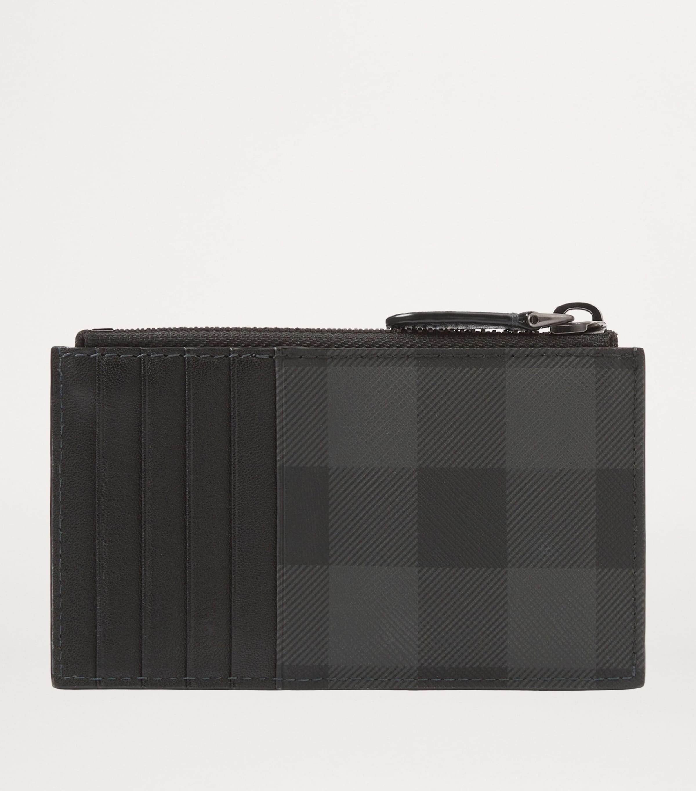 Check Zipped Card Holder CHARCOAL Image 3
