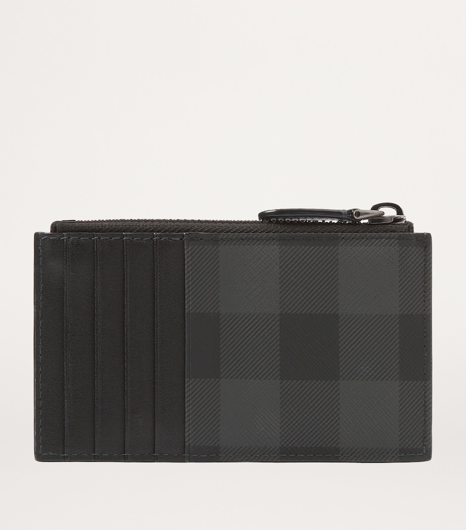 Check Zipped Card Holder CHARCOAL Image 3