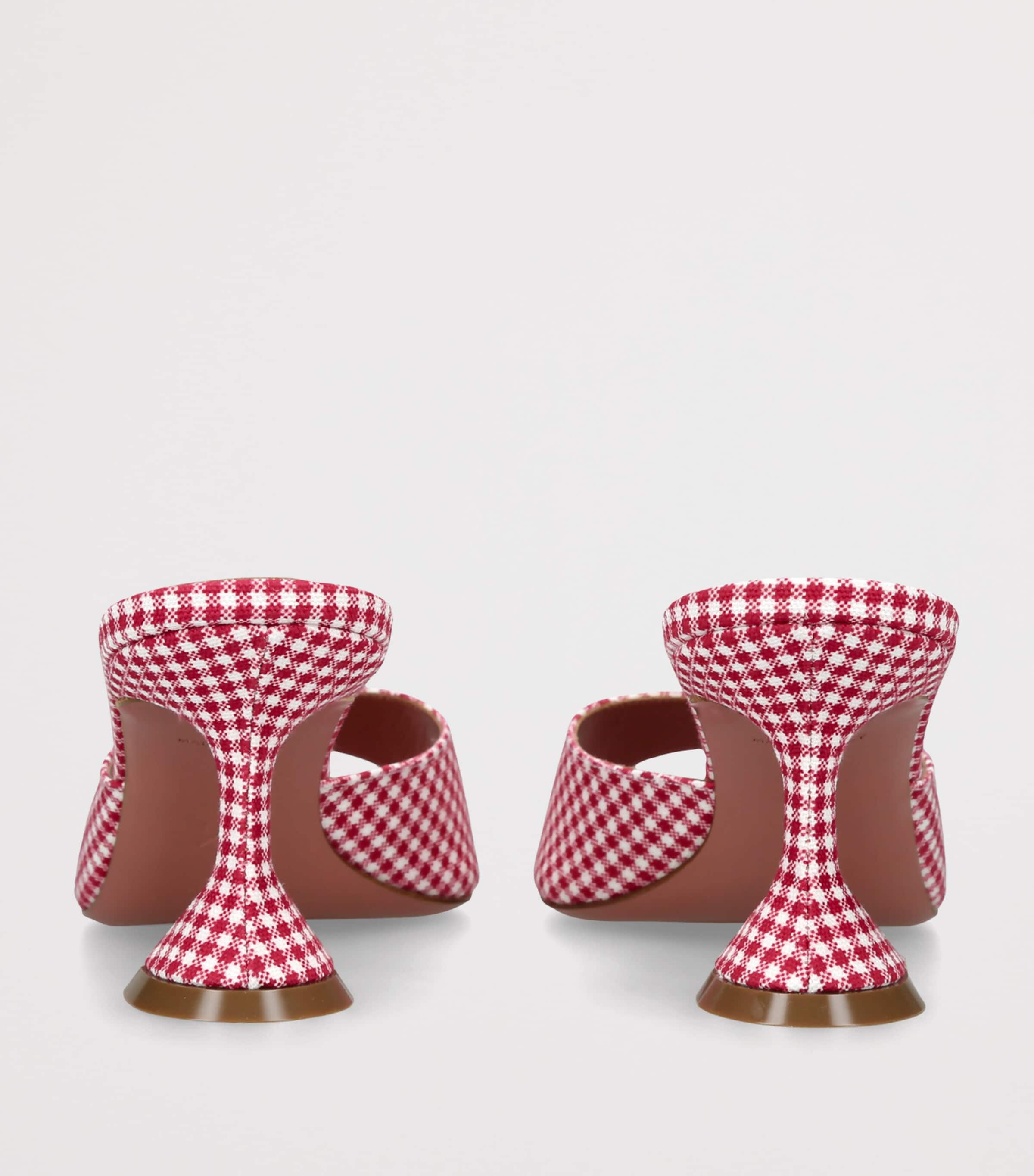 Amina Muaddi Houndstooth Lupita Mules 70 White/red Image 2