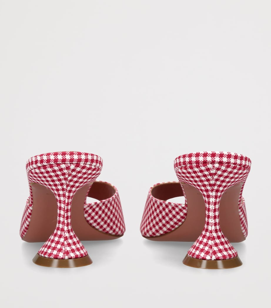 Amina Muaddi Houndstooth Lupita Mules 70 White/red Image 2