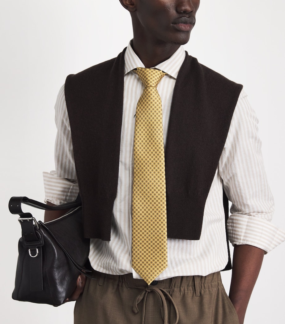 Silk Micro Madras Pattern Tie 034 NATURAL / BEIGE Image 2