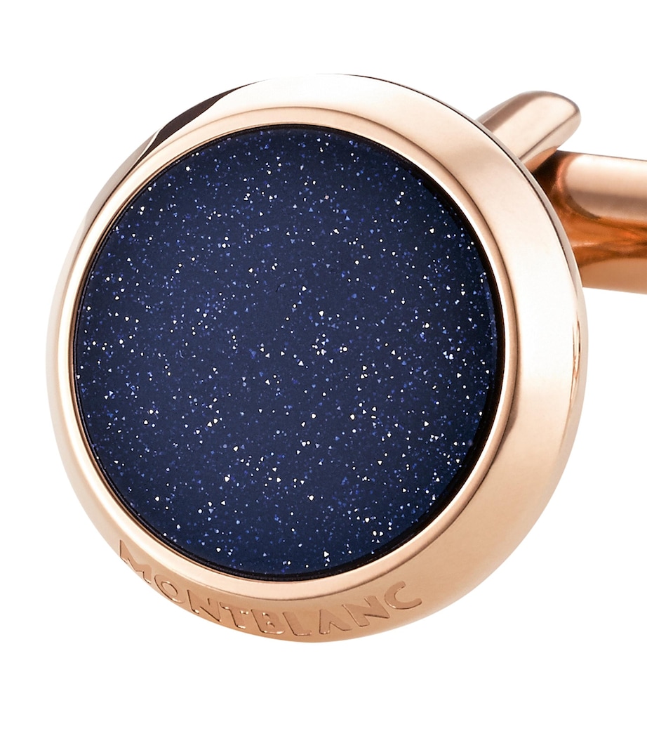 Stainless Steel and Blue Goldstone Meisterstück Cufflinks BLUE Image 3