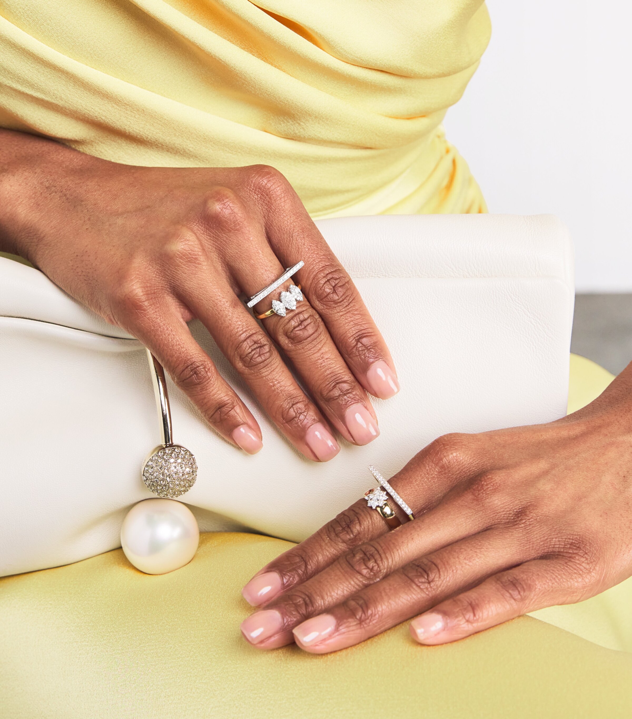 Yeprem Yellow Gold and Diamond Golden Strada Stackable Ring Mixed Gold Image 5