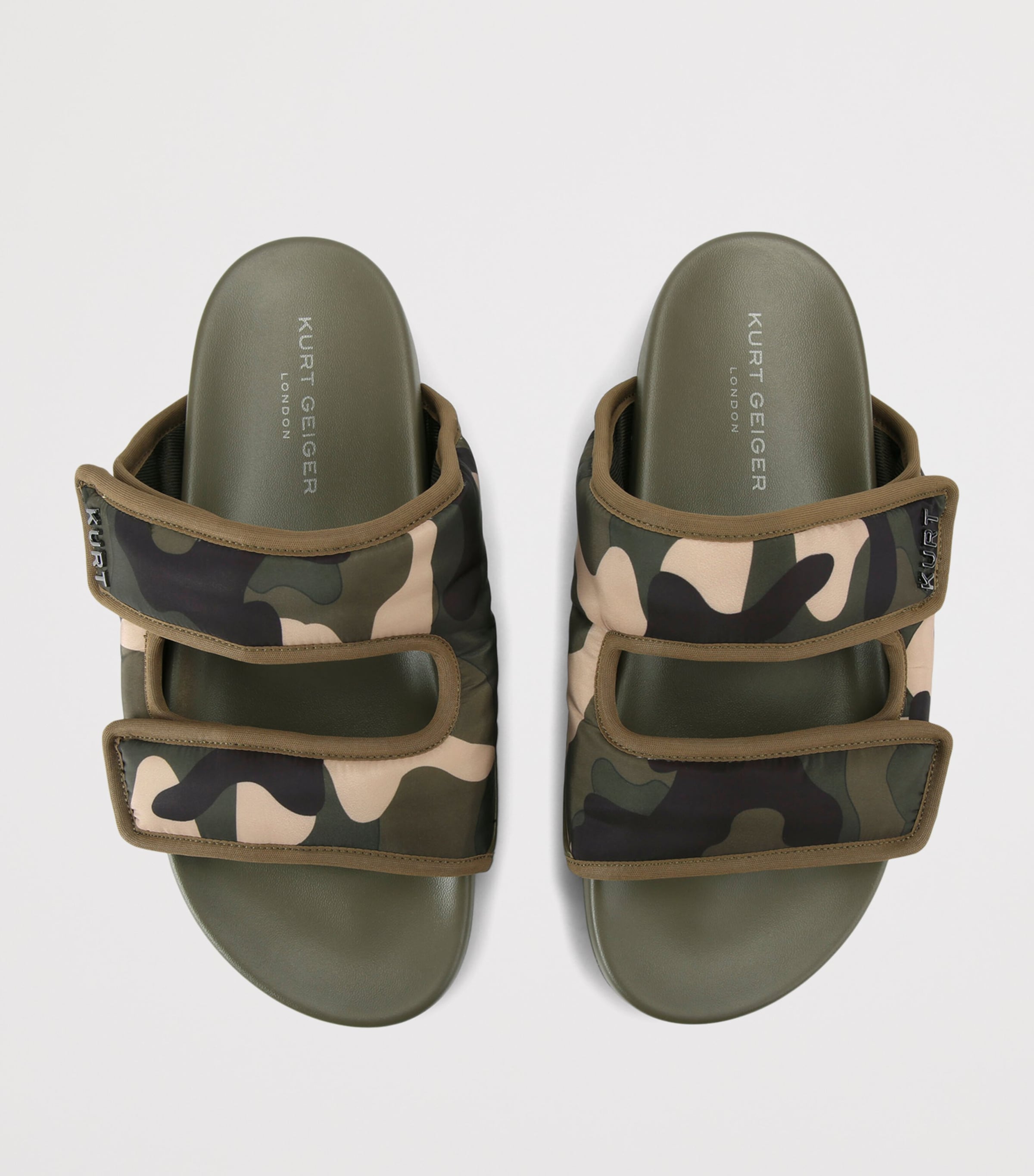Kurt Geiger London Mens Puff Sandals Dark Green Image 3