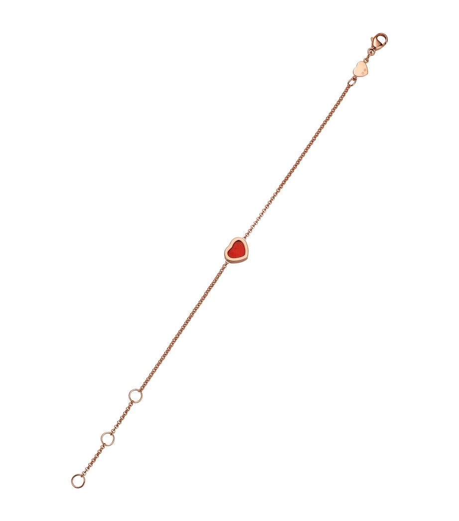 Rose Gold and Carnelian My Happy Hearts Bracelet 18K ROSE GOLD Image 4
