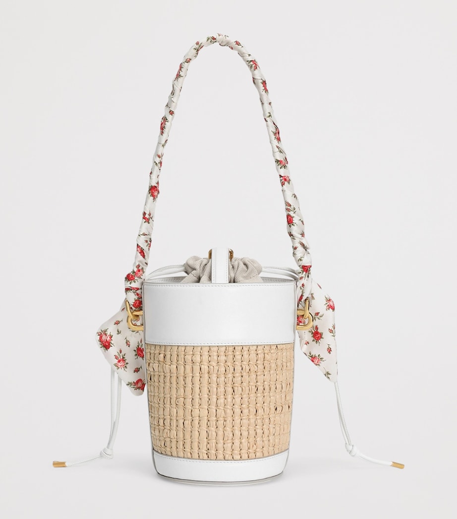 Dolce&Gabbana Raffia Capri Bucket Bag Crema/bia Image 4