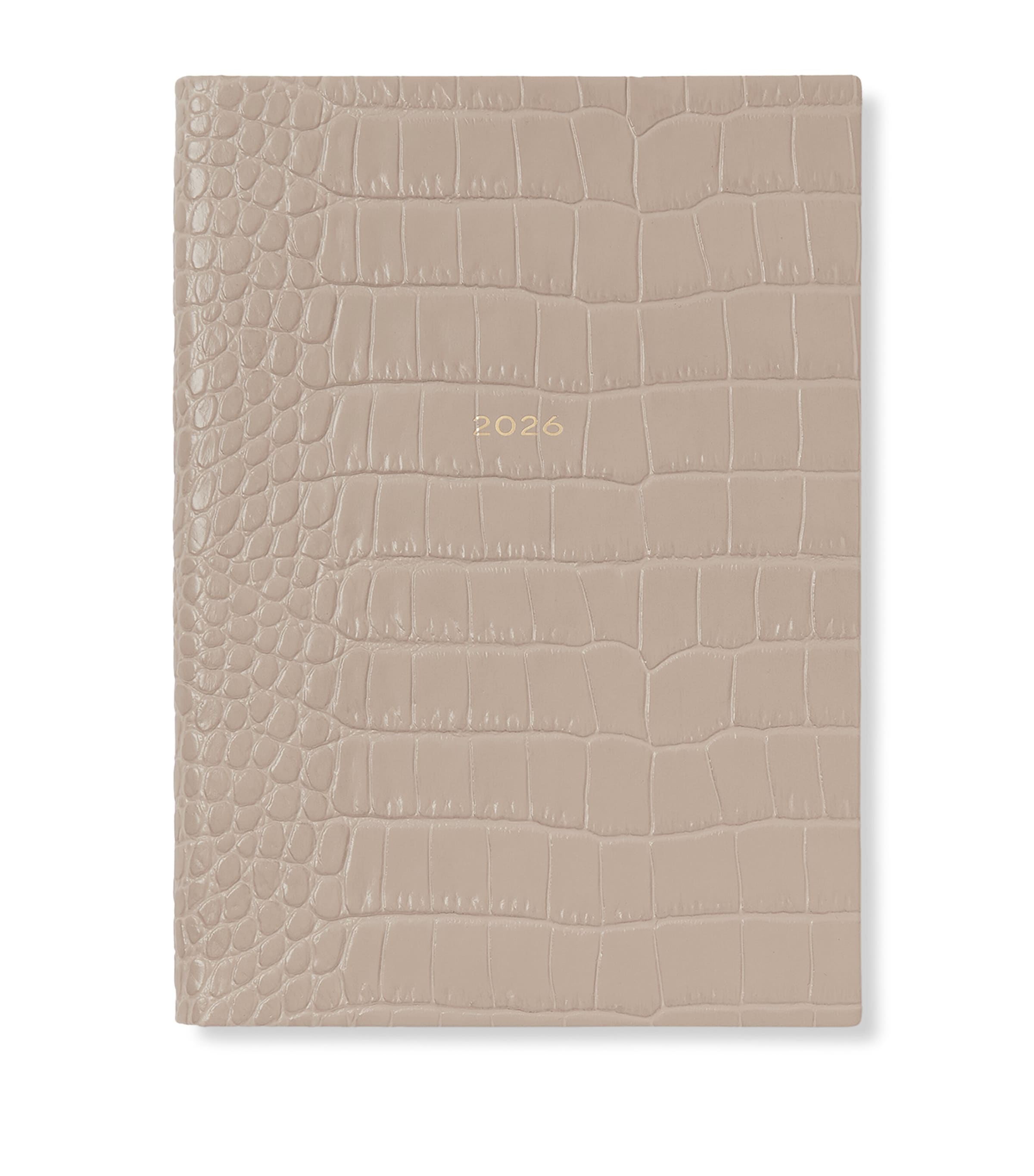 Smythson Croc-embossed Mara Leather A5 Soho Diary 2026 In Nude