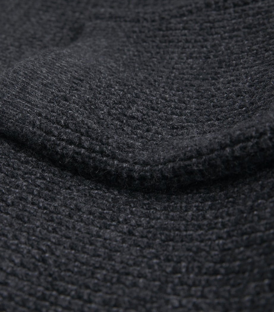 Merino Wool Knitted Hoodie BLACK CHERUB WOOL Image 5