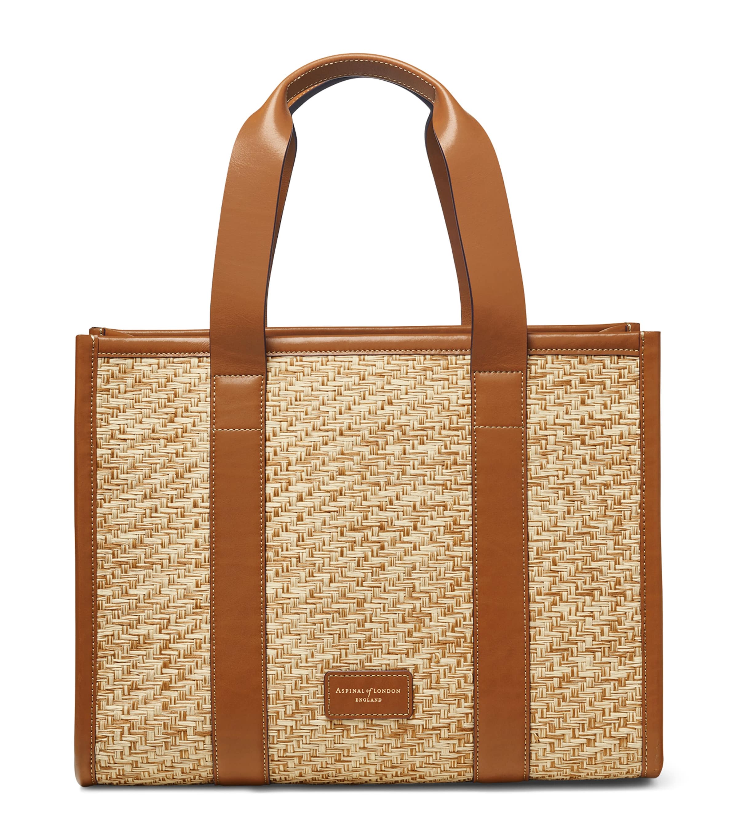 Aspinal Of London Small Raffia Henley Tote Bag In Neutral