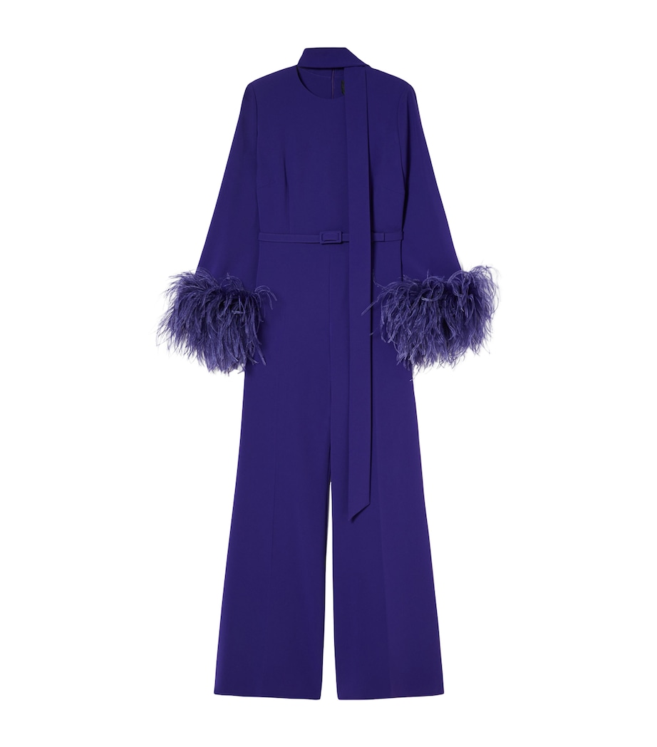 Feather-Trim Jumpsuit PURPLE Image 1