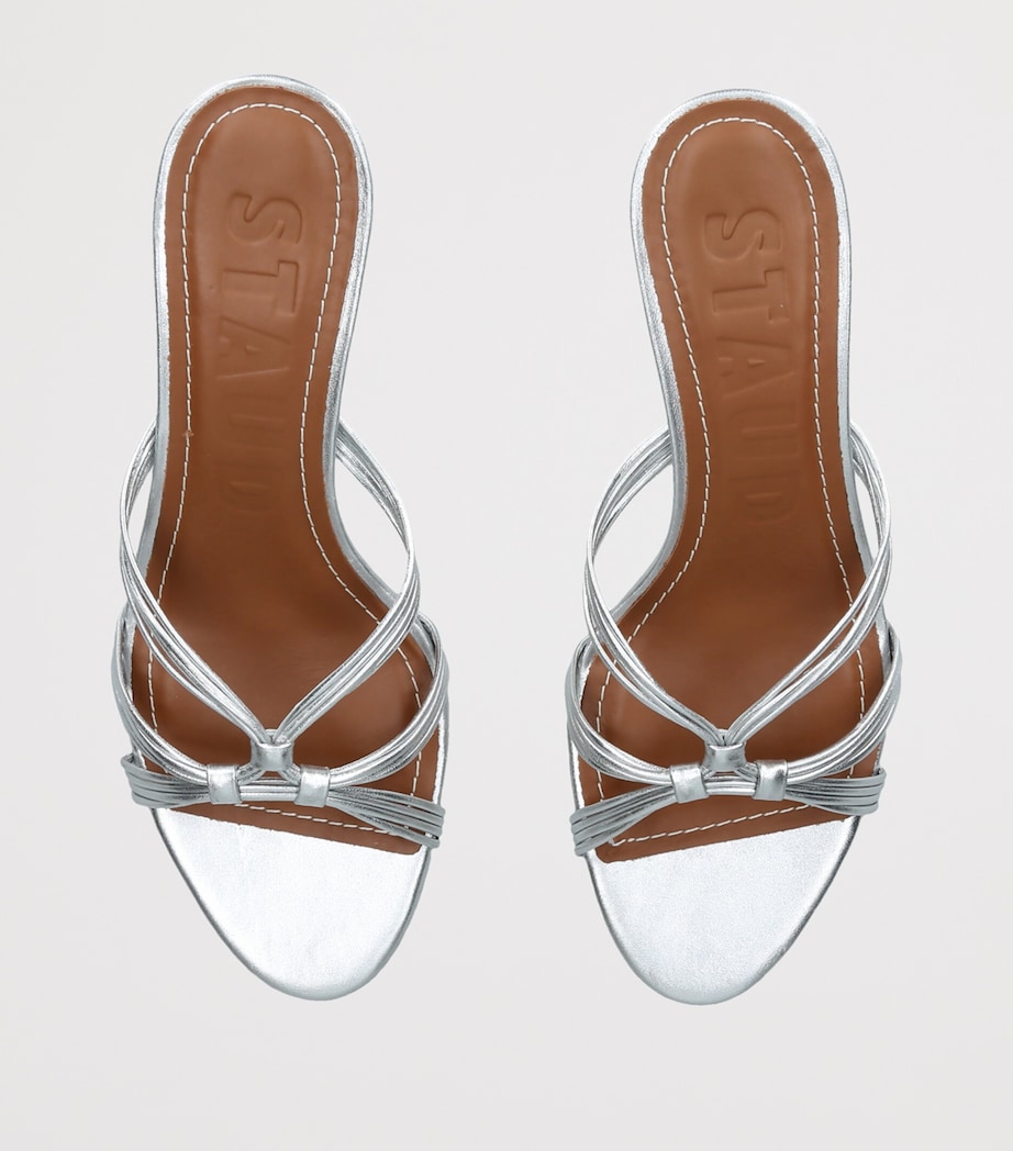 STAUD Leather Carrie Mules 60 Silver Image 3