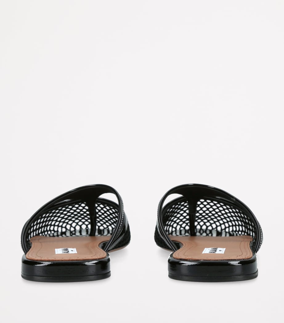 Infradito Fishnet Flat Mules BLACK Image 2