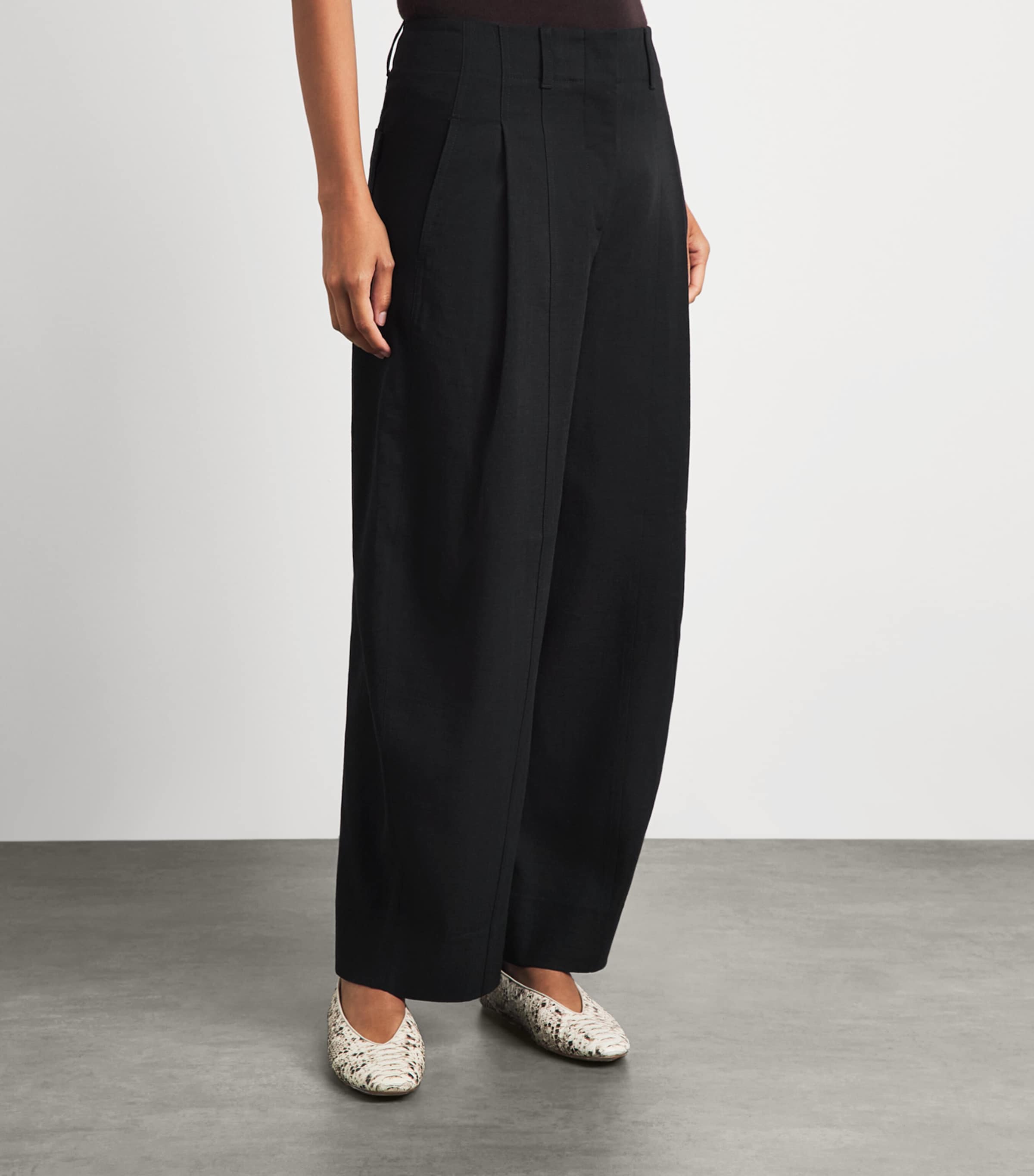 ME+EM Womens Pleated Barrel Trousers Black Image 4