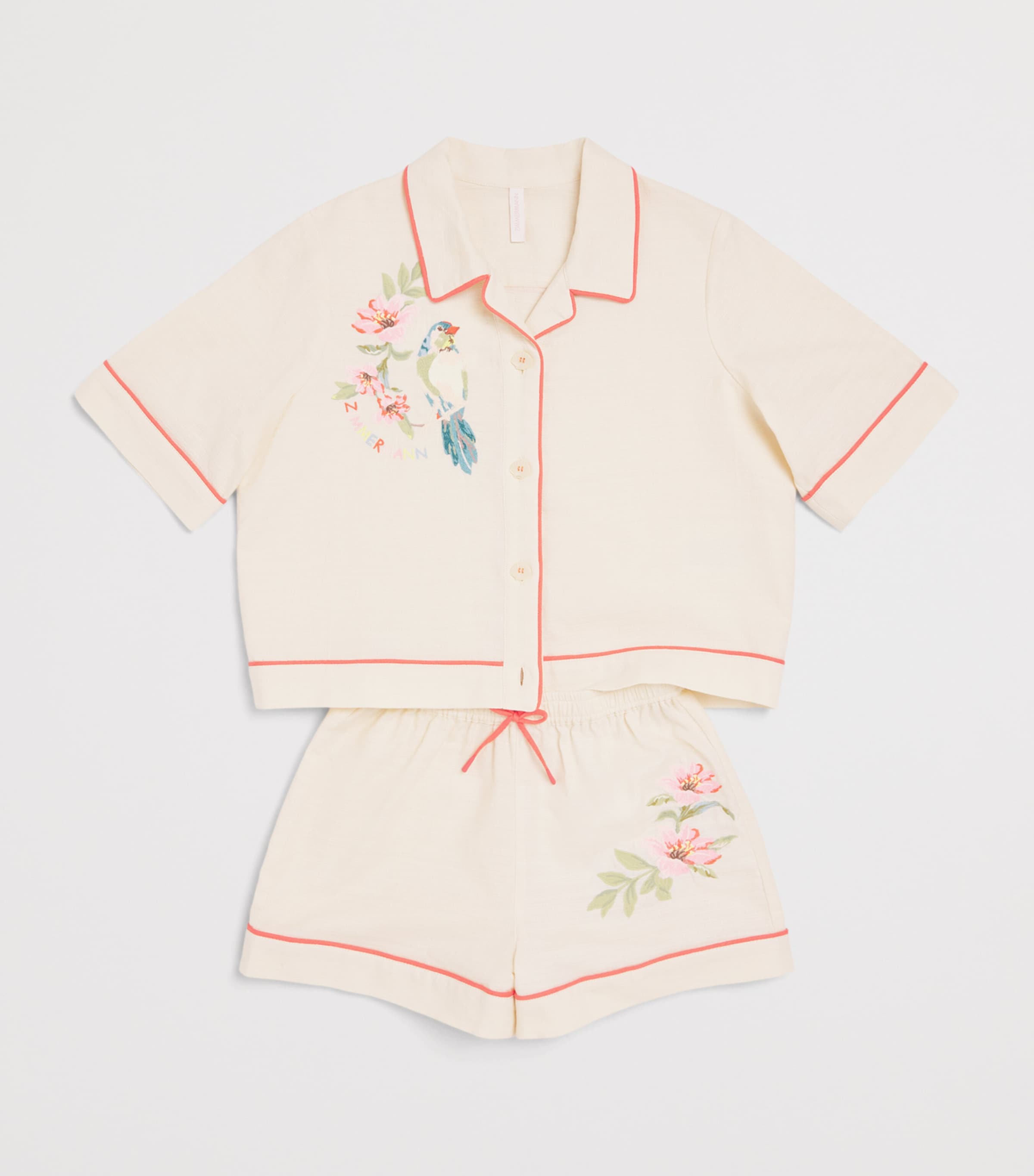 Zimmermann Kids Cotton Embroidered Aster Shirt (2-12 Years) Ivory Image 3