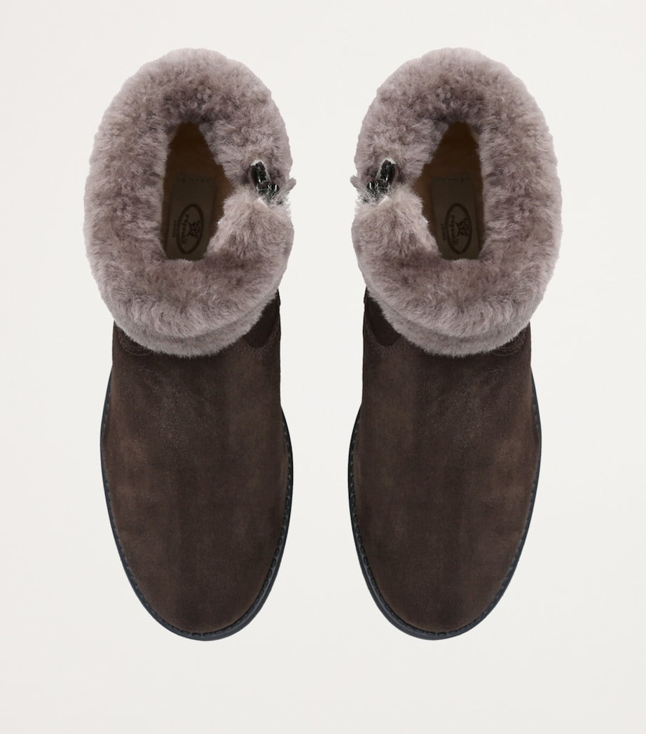 Suede Matilda Ankle Boots DARK BROWN Image 4