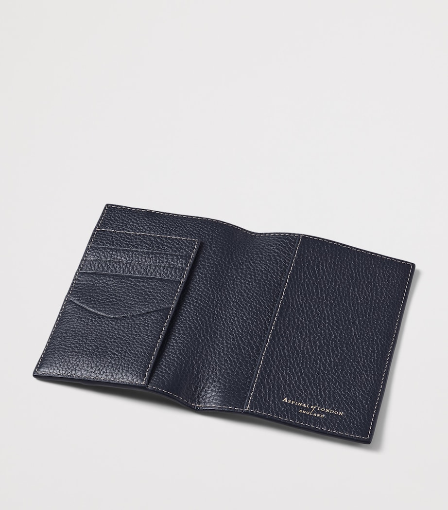 Aspinal Of London Leather Hudson Passport Cover Navy Image 4