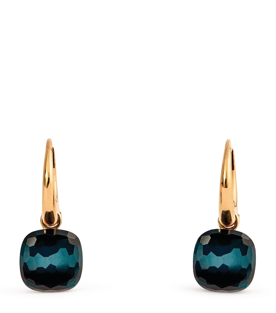Rose Gold and Topaz Petit Nudo Drop Earrings 000TL Image 1