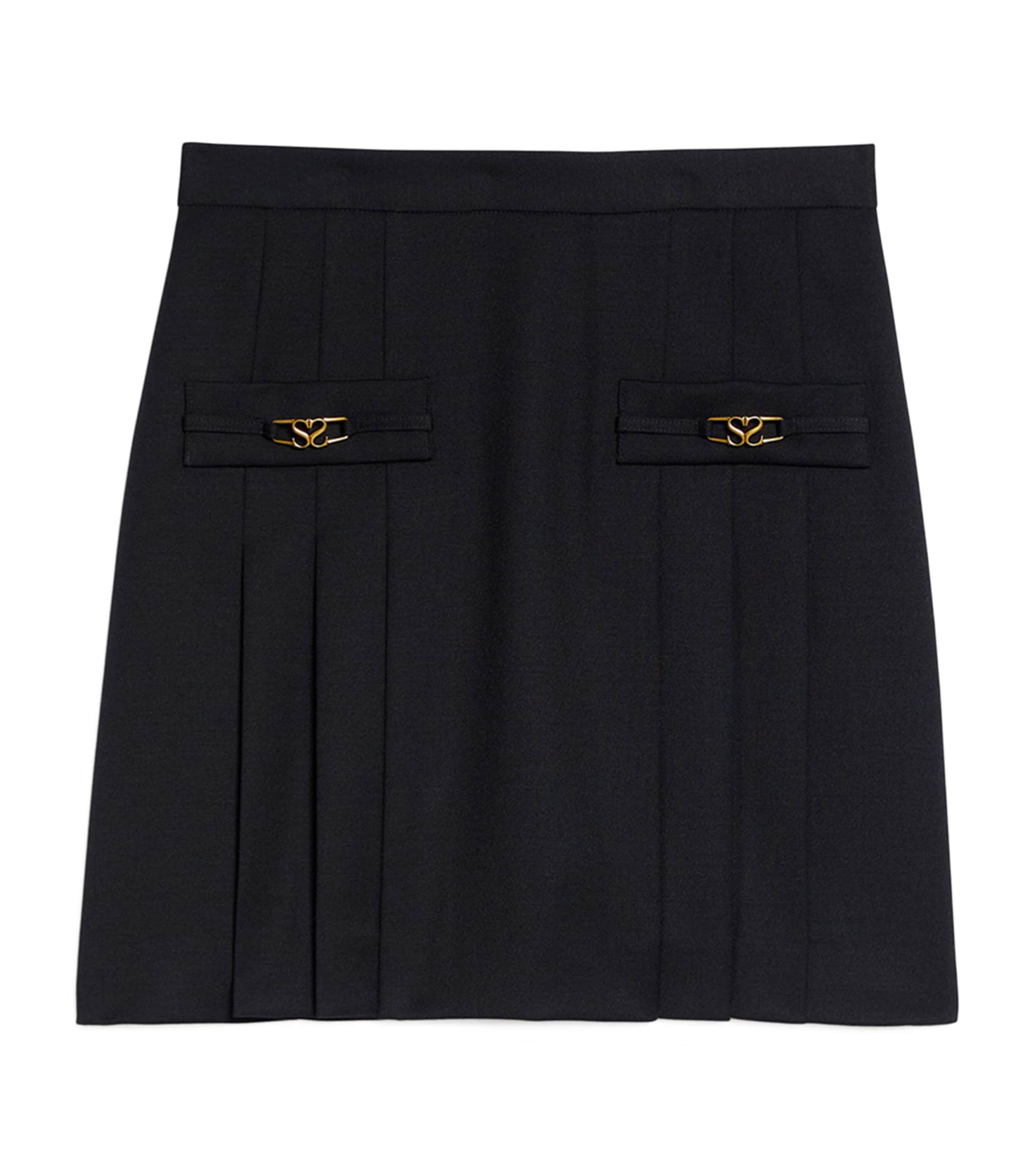 Sandro Pleated Short Skirt In Black