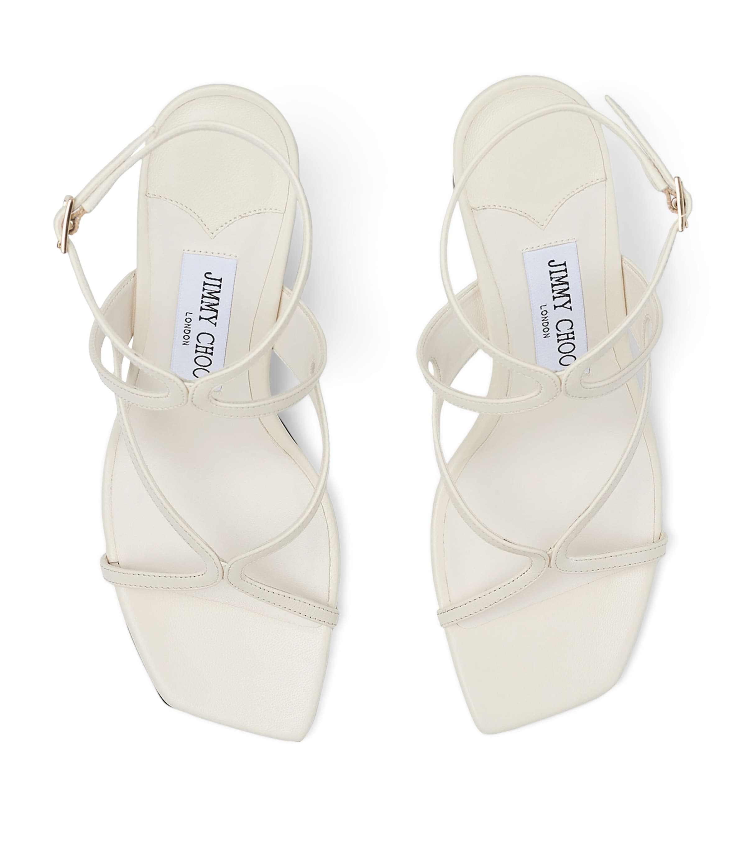 Jimmy Choo White Azie 85 Leather Heeled Sandals | Harrods US