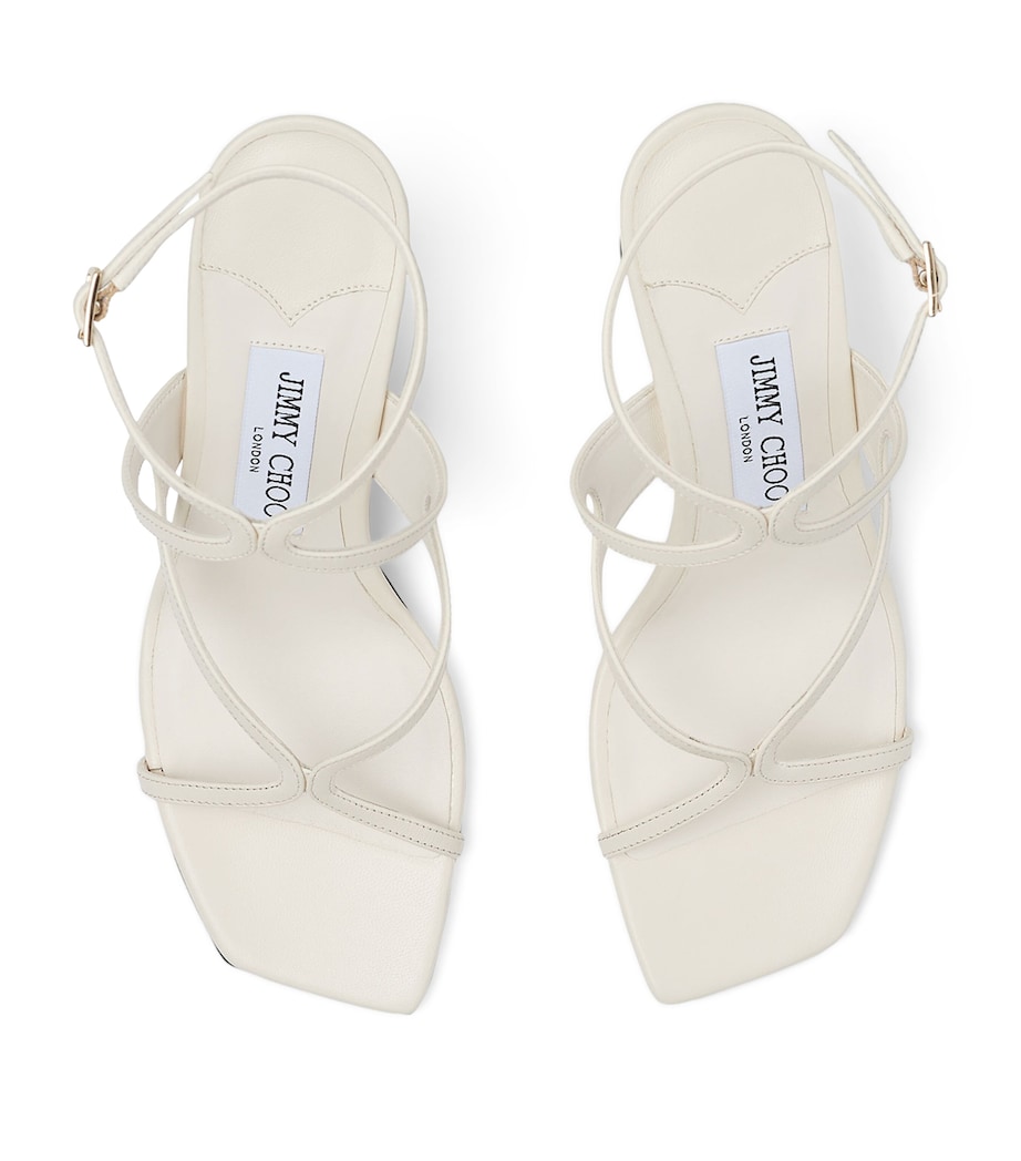Azie 85 Leather Heeled Sandals LATTE Image 4