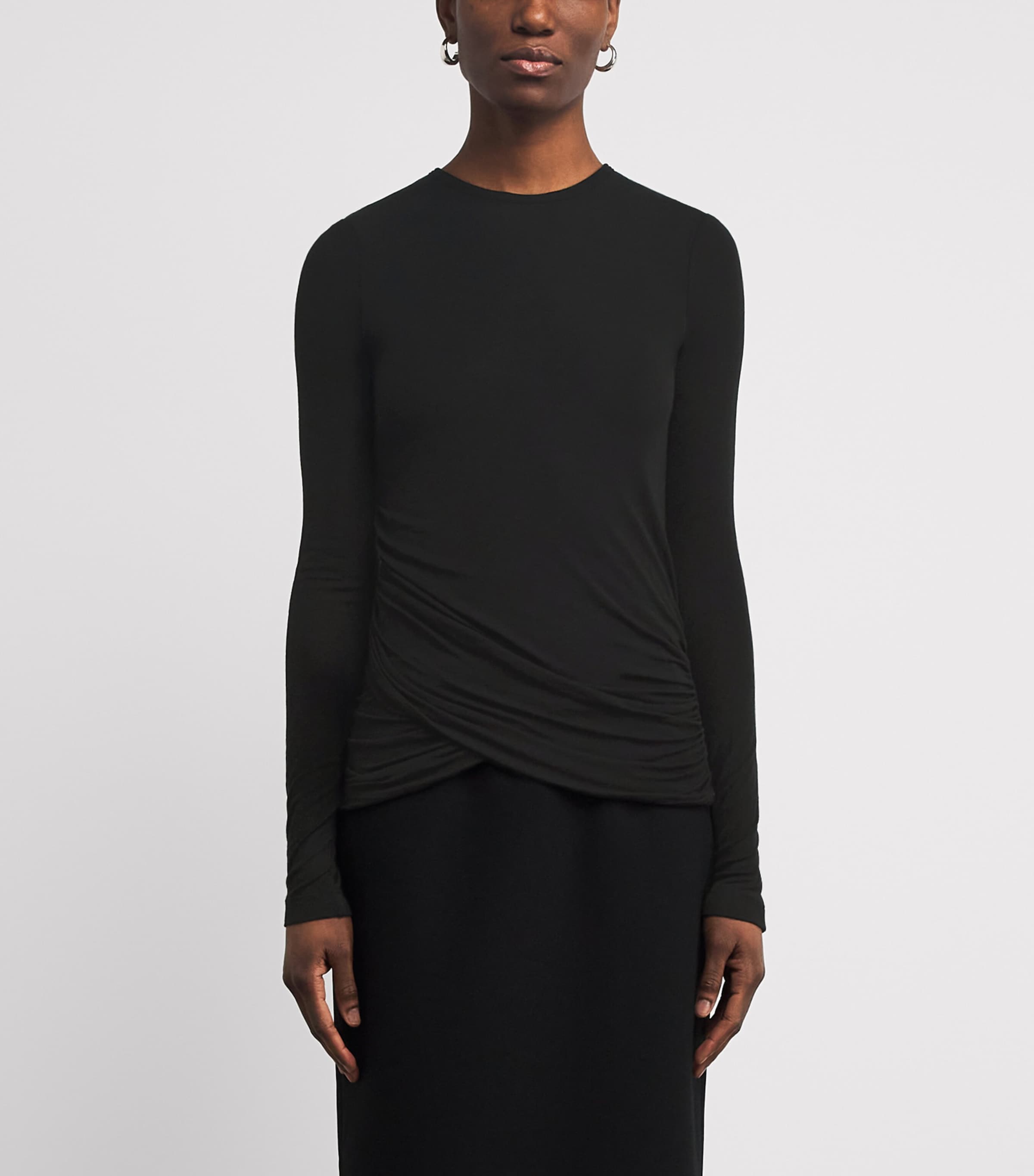 Gathered-Hem Eve T-Shirt BLK Image 3